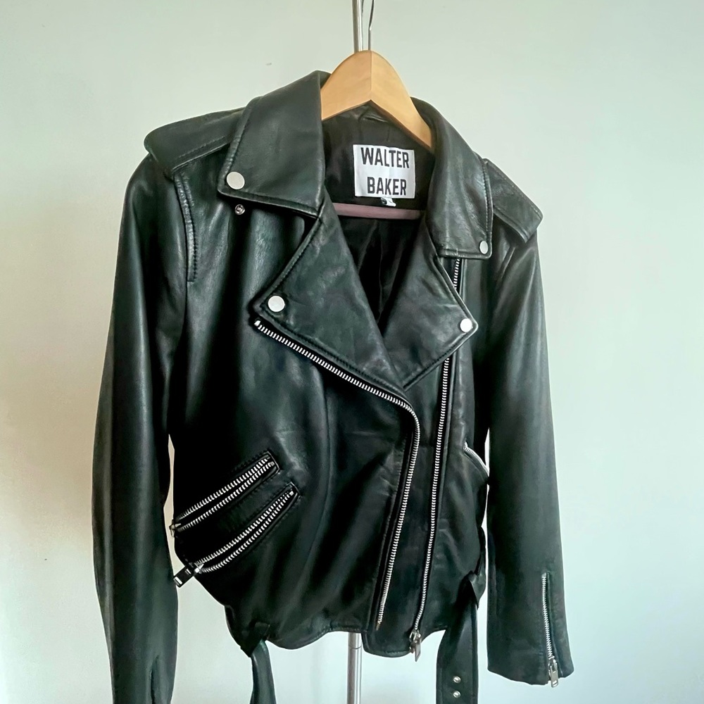 NWOT Walter Baker Alison Lambskin Leather Jacket MOTO